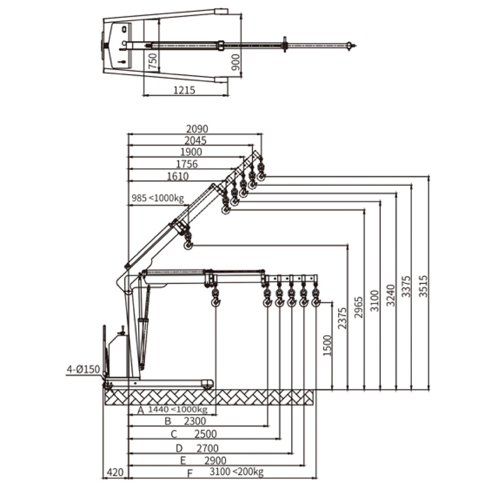 YIDO1 semi-elektrisk Single Shop Crane